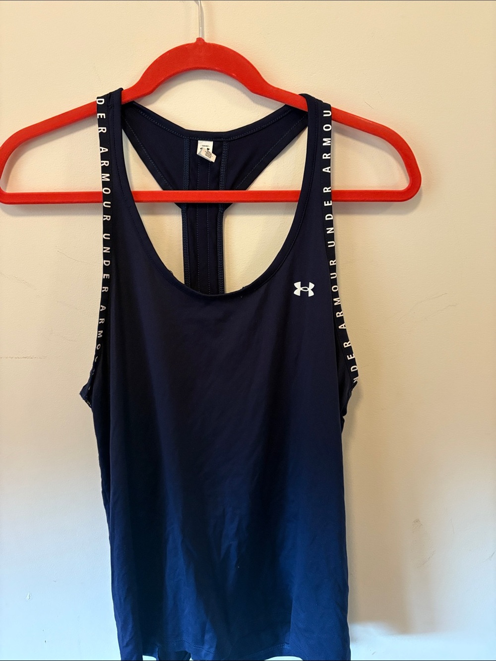 Under Armour Navy Racerback Performance Tank with Logo Straps